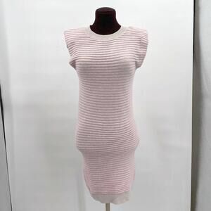 Women's Wayf Striped Cotton Knit Orchid Pink Beige Dress XS